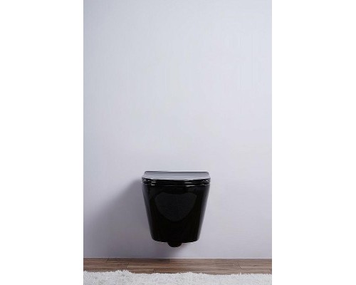 Унитаз Esbano Azalea ESUPAZALB подвесной Черный глянцевый с сиденьем Микролифт