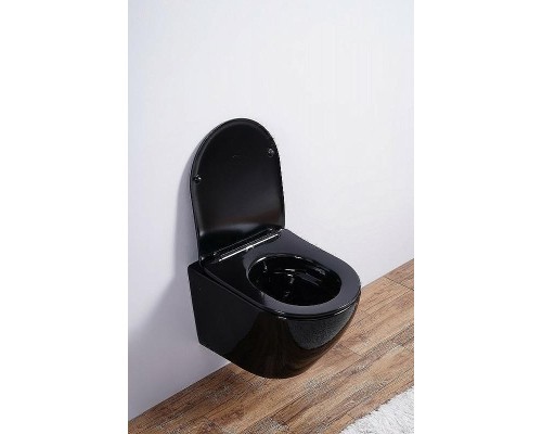 Унитаз Esbano Azalea ESUPAZALB подвесной Черный глянцевый с сиденьем Микролифт