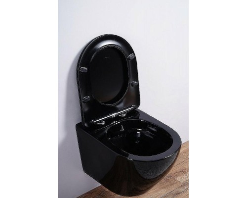 Унитаз Esbano Azalea ESUPAZALB подвесной Черный глянцевый с сиденьем Микролифт