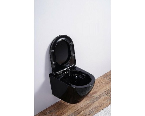 Унитаз Esbano Azalea ESUPAZALB подвесной Черный глянцевый с сиденьем Микролифт