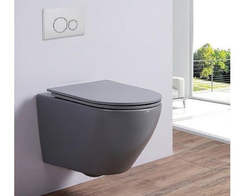 Унитаз Esbano Azalea ESUPAZALGM подвесной Серый матовый с сиденьем Микролифт