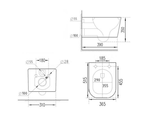 Унитаз биде Esbano Leon-WBN ESWBLEONWN подвесной цвет Белый с сиденьем Микролифт