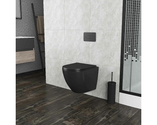 Унитаз Grossman GR-4457BMS подвесной цвет Черный матовый с сиденьем Микролифт