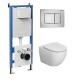 Комплект унитаза с инсталляцией Grossman Classic 97.4411SQ.04.12M цвет Белый с сиденьем с клавишей смыва цвет Хром