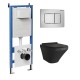 Комплект унитаза с инсталляцией Grossman Classic 97.4440BMS.04.12M цвет Черный матовый с сиденьем с клавишей смыва цвет Хром