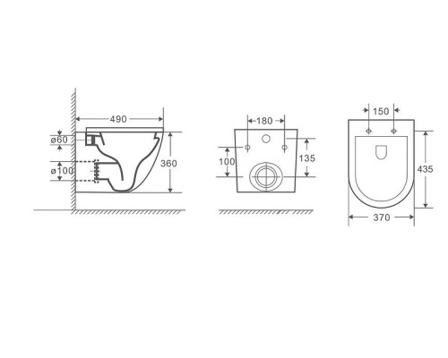 Комплект унитаза с инсталляцией Grossman Classic 97.4455BMSQ.04.21M цвет Черный матовый с сиденьем с клавишей смыва цвет Черный