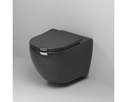 Унитаз Grossman Color GR-4411blackS подвесной цвет Черный глянец с сиденьем Микролифт