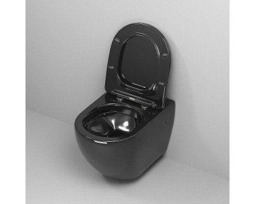 Унитаз Grossman Color GR-4411blackS подвесной цвет Черный глянец с сиденьем Микролифт
