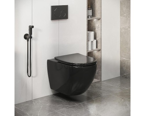 Унитаз Grossman Color GR-4411blackS подвесной цвет Черный глянец с сиденьем Микролифт