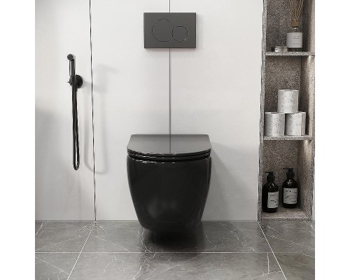 Унитаз Grossman Color GR-4411blackS подвесной цвет Черный глянец с сиденьем Микролифт