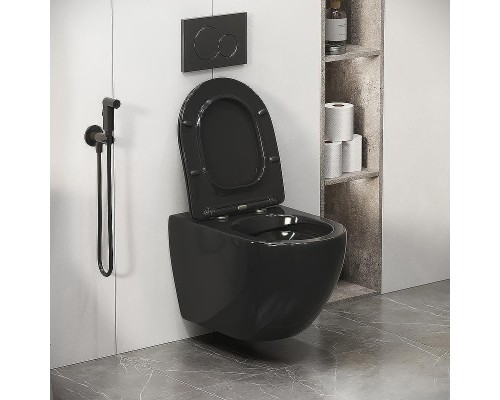 Унитаз Grossman Color GR-4411blackS подвесной цвет Черный глянец с сиденьем Микролифт