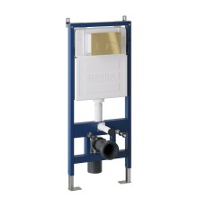 Комплект унитаза с инсталляцией Grossman Cosmo 97.4441S.02.300 цвет Белый глянцевый с сиденьем с клавишей смыва цвет Золото