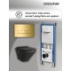 Комплект унитаза с инсталляцией Grossman Pragma 97.4440BMS.03.300 цвет Черный матовый с сиденьем с клавишей смыва цвет Золото