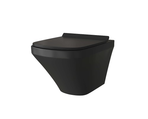 Комплект унитаза с инсталляцией Grossman Pragma 97.4440BMS.03.300 цвет Черный матовый с сиденьем с клавишей смыва цвет Золото