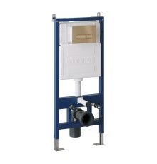 Комплект унитаза с инсталляцией Grossman Pragma 97.4440S.03.310 цвет Белый глянцевый с сиденьем с клавишей смыва цвет Золото