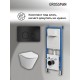 Комплект унитаза с инсталляцией Grossman Style 97.4477S.05.21M цвет Белый глянцевый с сиденьем с клавишей смыва цвет Черный