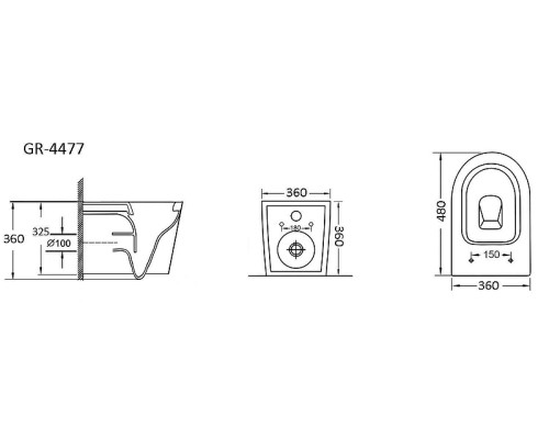 Комплект унитаза с инсталляцией Grossman Style 97.4477BMS.05.12M цвет Черный матовый с сиденьем с клавишей смыва цвет Белый