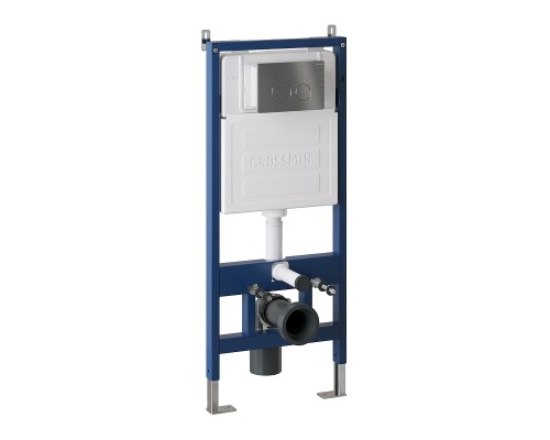 Комплект унитаза с инсталляцией Grossman Style 97.4477BMS.05.42M цвет Черный матовый с сиденьем с клавишей смыва цвет Графит