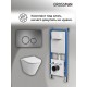 Комплект унитаза с инсталляцией Grossman Style 97.4477S.05.42M цвет Белый глянцевый с сиденьем с клавишей смыва цвет Графит