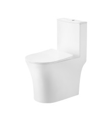 Унитаз моноблок Grossman Thin Rim GR-5607SQ цвет Белый глянцевый с бачком и сиденьем