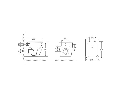 Унитаз Grossman Торнадо GR-4410SQ подвесной цвет Белый с сиденьем Микролифт