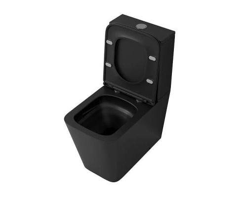 Унитаз компакт Grossman Торнадо GR-4418BMSQ цвет Черный матовый с бачком и сиденьем Микролифт