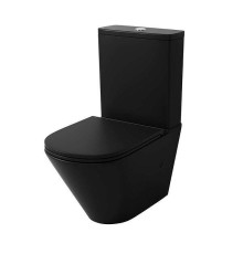 Унитаз компакт Grossman Торнадо GR-4450BMSQ цвет Черный матовый с бачком и сиденьем Микролифт