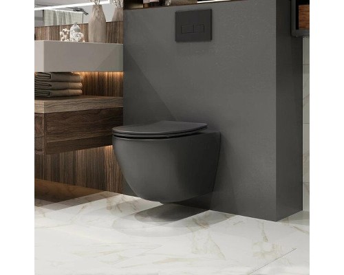 Унитаз Grossman Торнадо GR-4457BMSQ подвесной цвет Черный матовый с сиденьем Микролифт