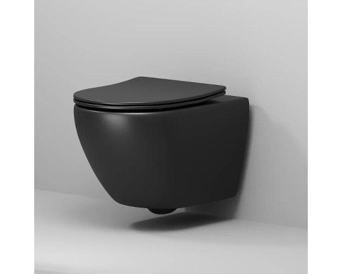 Унитаз Grossman Торнадо GR-4457BMSQ подвесной цвет Черный матовый с сиденьем Микролифт