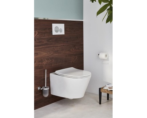Комплект унитаза с инсталляцией Jacob Delafon Bastille EDAB103-00 с сиденьем Микролифт и Белой глянцевой клавишей смыва