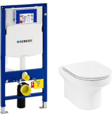 Комплект унитаза Jacob Delafon Elite EDX114RU-00 с инсталляцией Geberit Duofix Sigma UP320 111.300.00.5 с сиденьем Микролифт