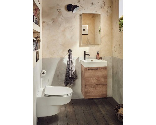 Комплект унитаза с инсталляцией Jacob Delafon Odeon Rive Gauche EDR103-00 с сиденьем Микролифт и Белой глянцевой клавишей смыва