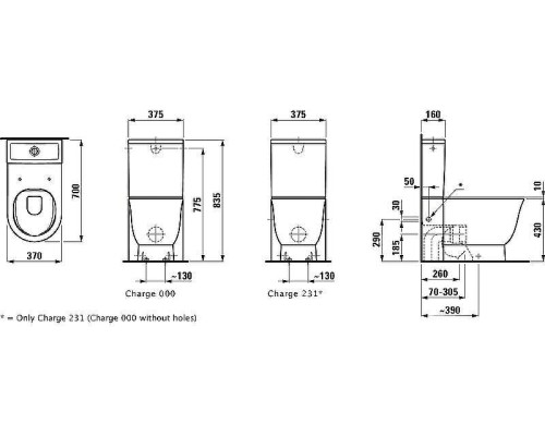 Унитаз компакт Laufen New Classic 8.2485.8.000.000.1 без бачка и сиденья