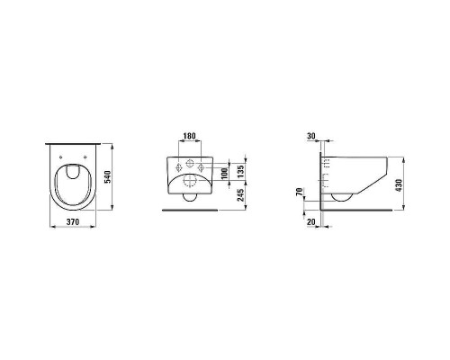 Унитаз Laufen Sonar 8.2034.1.757.000.1 подвесной Белый матовый без сиденья