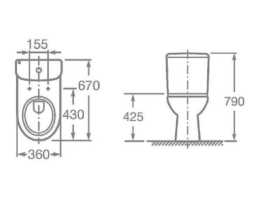 Унитаз компакт Roca Access 34P23800Y с бачком и сиденьем Микролифт