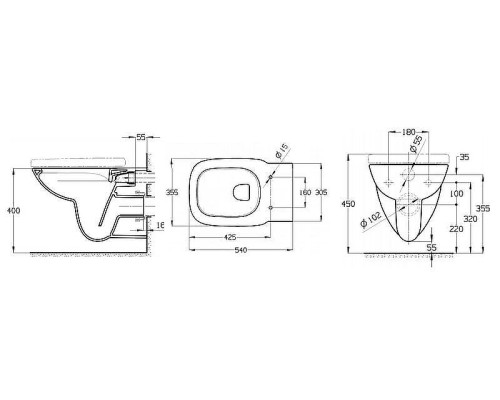 Унитаз Roca Debba 34699L00Y подвесной без сиденья