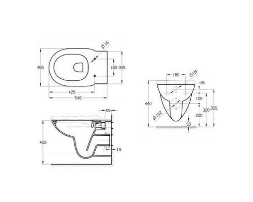 Унитаз Roca Debba Round Rimless 346998000 подвесной без сиденья