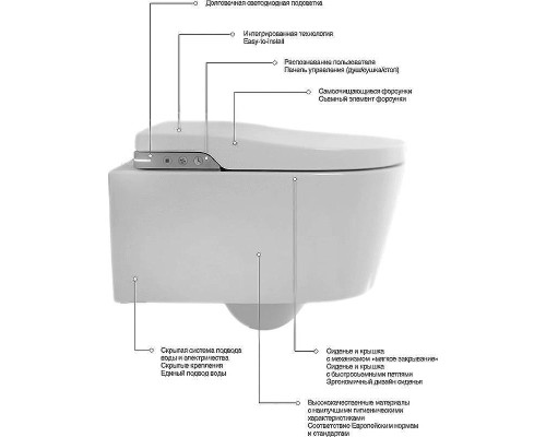 Унитаз биде Roca Inspira In-Wash 803060001 подвесной с сиденьем Микролифт