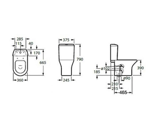 Унитаз компакт Roca Leon 342649000 без бачка и сиденья