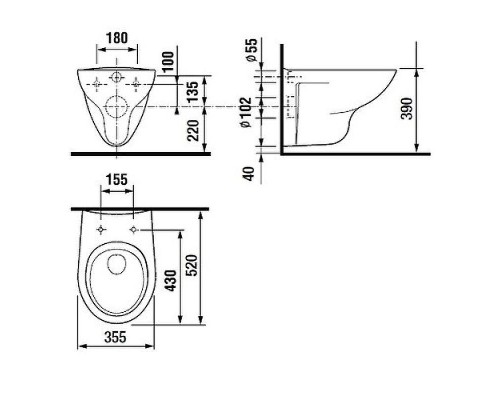 Унитаз Roca Mateo 346200000 подвесной без сиденья