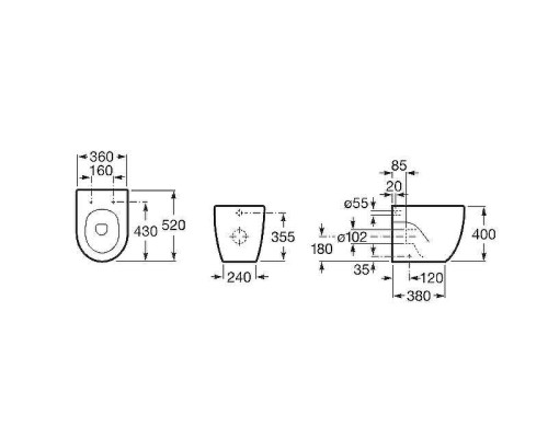 Унитаз Roca Meridian 347247000 приставной без сиденья