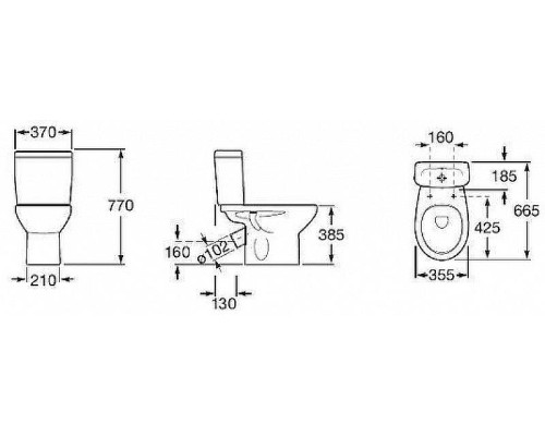 Унитаз компакт Roca Mitos 34Q39A000 с бачком без сиденья