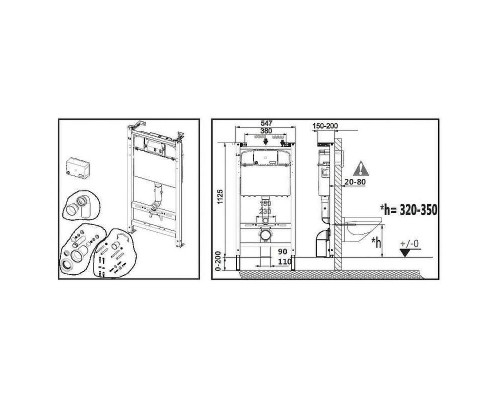 Комплект унитаза с инсталляцией Roca The Gap Round Pack Rimless 893105000 с сиденьем Микролифт без клавиши смыва