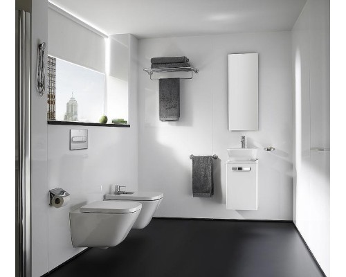 Комплект унитаза с инсталляцией Roca The Gap 893104100 с сиденьем Микролифт и клавишей смыва Хром