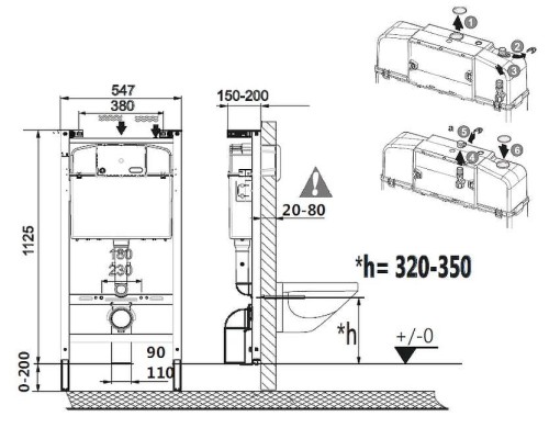Комплект унитаза с инсталляцией Roca The Gap 893104100 с сиденьем Микролифт и клавишей смыва Хром
