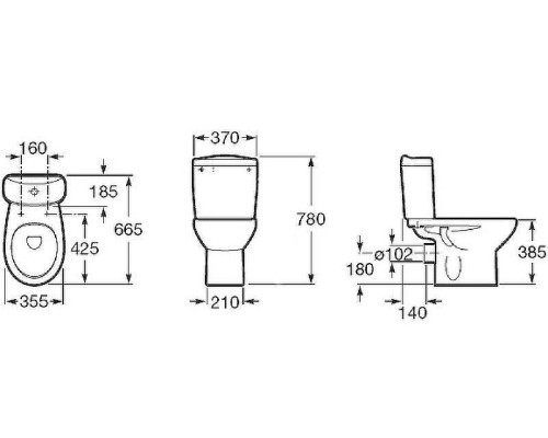 Унитаз компакт Roca Victoria 342399000 без бачка и сиденья