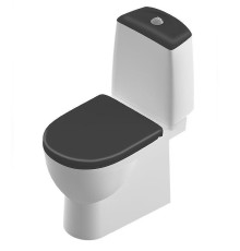 Унитаз Sanita Luxe Best Luxe SL DM Black WC.CC/Best/2-DM/BLK.G/S1 Белый с бачком и черным сиденьем Микролифт