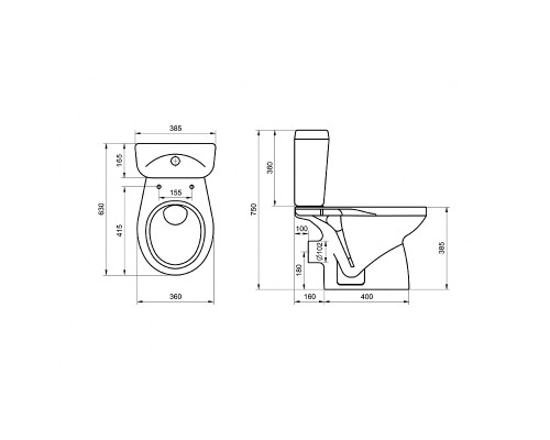 Унитаз Santek Анимо 1.WH30.2.132 с бачком и сиденьем