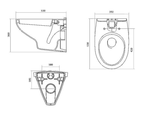 Комплект унитаза с инсталляцией Santek Бореаль Пэк 1WH302464 с сиденьем Микролифт и Белой клавишей смыва