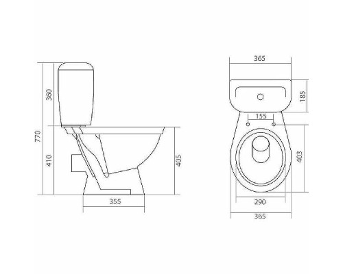 Унитаз компакт Santek Паллада 1WH302376 с бачком и сиденьем